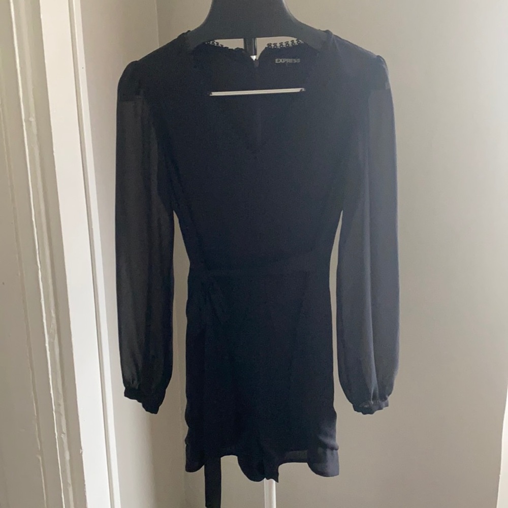 Express Black Long Sleeve Romper